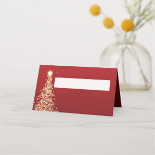 Place Card Elegant Christmas Wedding Red