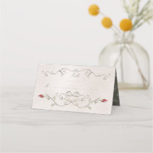 PLACE CARD | Elegant Red Rose of Beauty Wedding