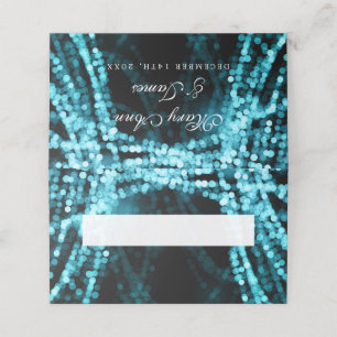 Place Card Elegant Wedding Turquoise String Lights