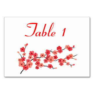 Place Card with Cherry Blossoms