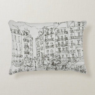 Place Dauphine, Ile de la Cite   Paris, France Decorative Pillow