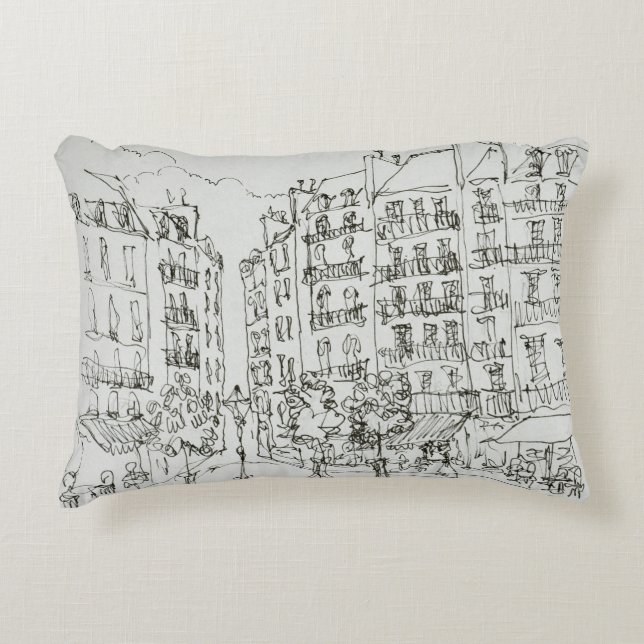 Place Dauphine, Ile de la Cite | Paris, France Decorative Pillow (Front)