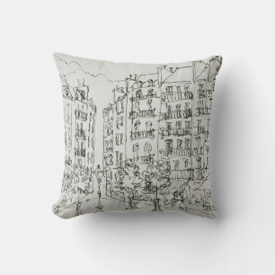 Place Dauphine, Ile de la Cite   Paris, France Throw Pillow