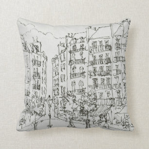 Place Dauphine, Ile de la Cite   Paris, France Throw Pillow