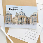 Place de la Bourse Bordeaux France Travel Postcard<br><div class="desc">Hand lettered watercolor. Photo taken from Bordeaux,  France.</div>