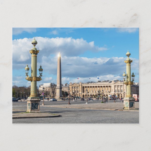Place de la Concorde and obelisk - Paris, France Postcard (Front)