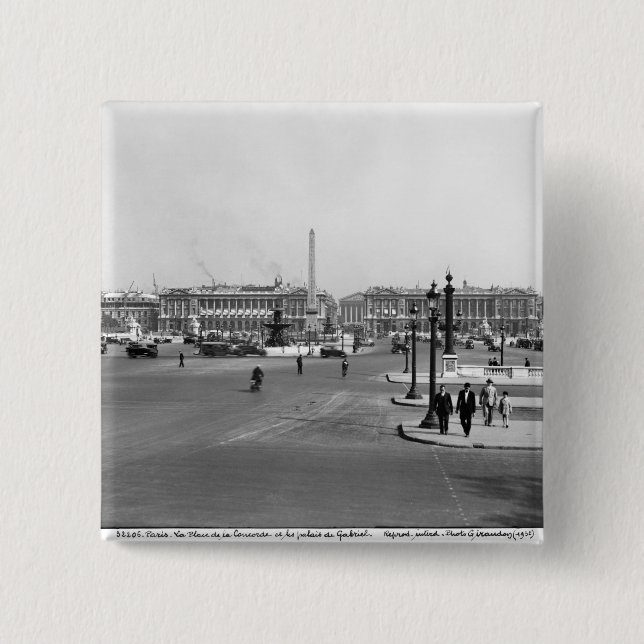 Place de la Concorde, designed in 1757 2 Inch Square Button (Front)