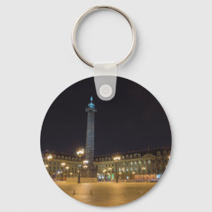 Place de la concorde in Paris at night Keychain
