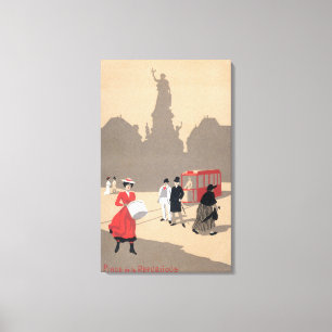Place de la Republique Art Deco Scene Canvas Print