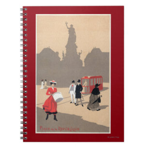 Place de la Republique Art Deco Scene Notebook