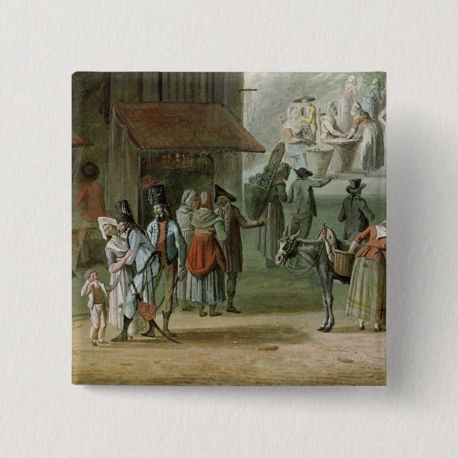 Place de l'Apport-Paris in Front 2 Inch Square Button (Front)