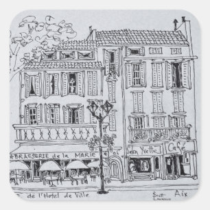 Place de L'Hotel de Ville Aix en Provence Square Sticker