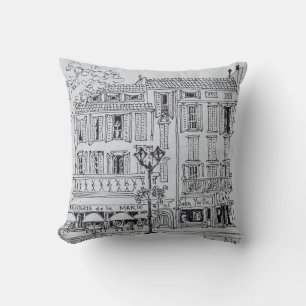 Place de L'Hotel de Ville   Aix en Provence Throw Pillow