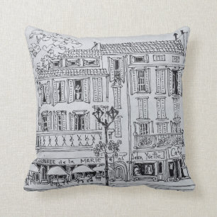 Place de L'Hotel de Ville   Aix en Provence Throw Pillow