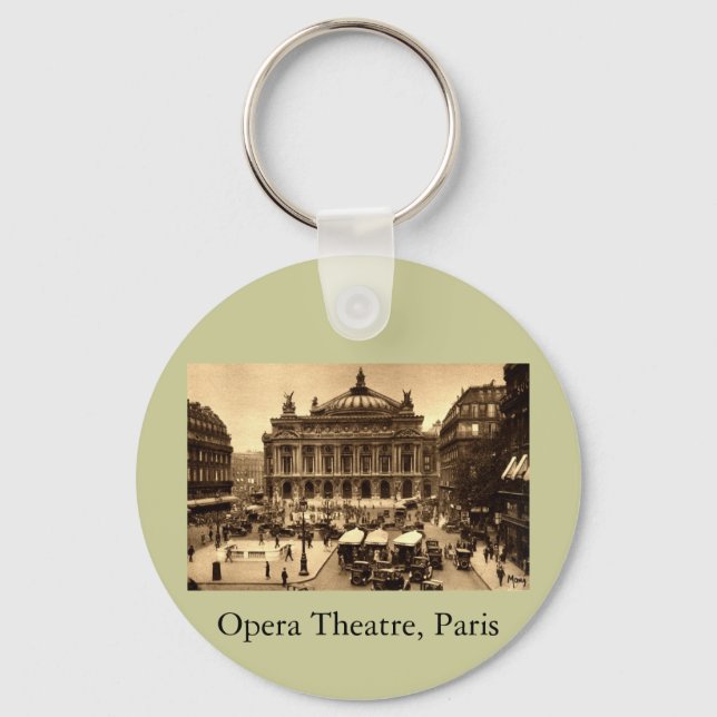 Place de l'Opera, Paris France c1925 Vintage Keychain (Front)