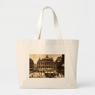 Place de l'Opera, Paris France c1925 Vintage Large Tote Bag