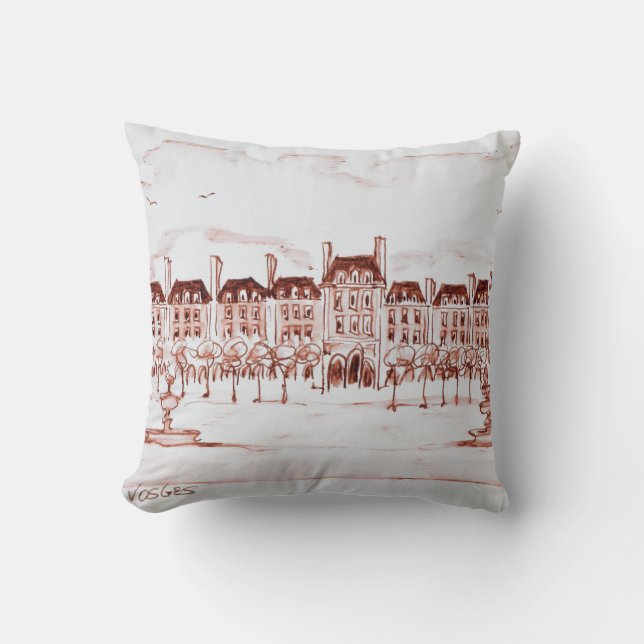 Place des Vosges | Marais, Paris Throw Pillow (Front)