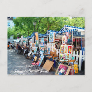 Place du Tertre, Paris Postcard