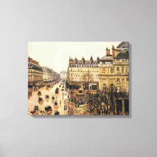 Place du Theatre Francais, Paris Rain by Pissarro Canvas Print