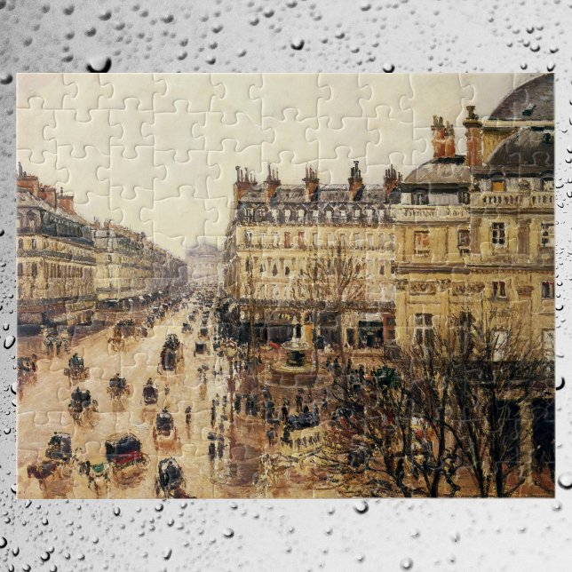 Place du Theatre Francais, Paris Rain by Pissarro Jigsaw Puzzle (Creator Uploaded)