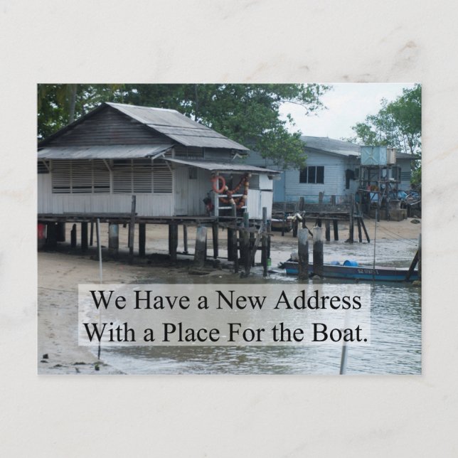 Place For the Boat Funny Change of Address Announcement Postcard (Front)
