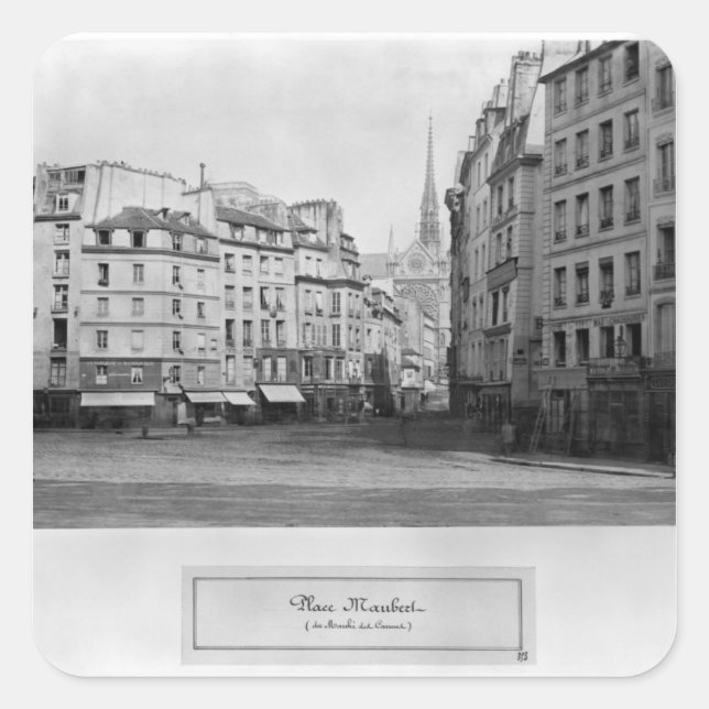 Place Maubert from the Marche des Carmes, Paris Square Sticker (Front)