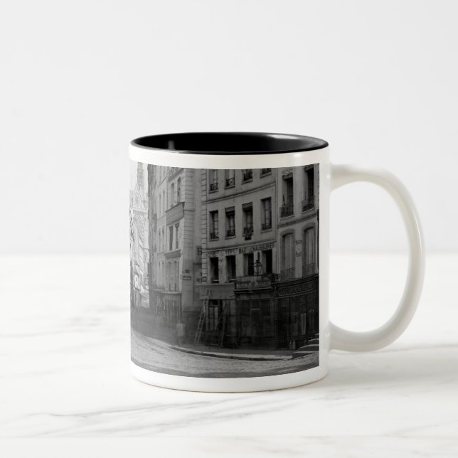 Place Maubert from the Marche des Carmes, Paris Two-Tone Coffee Mug (Right)
