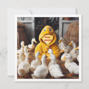 Place my face in the picture, ducks and child card