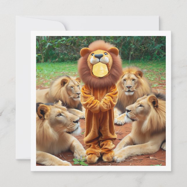 Place my face in the picture, lions and child card (Front)