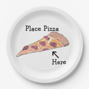 "Place Pizza Here" Plate