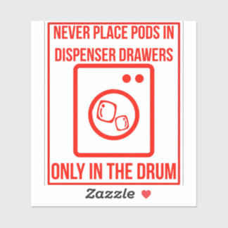 'Place Pods In The Drum' Laundromat Red Overlay
