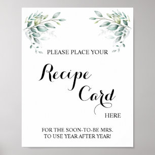 Place Recipe Card Here Eucalyptus Shower Sign