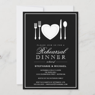 Place Setting Rehearsal Dinner Party Invitation