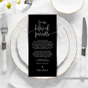 Place Setting Thank You Card for beloved Parents