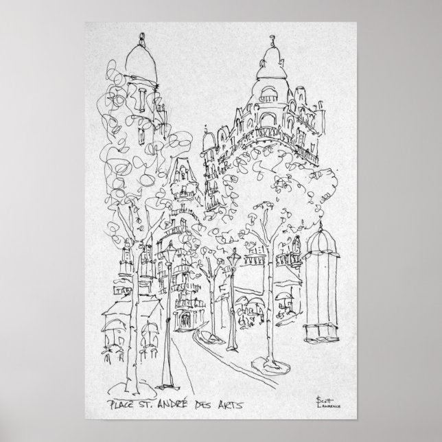 Place St. Andre des Arts | Paris, France Poster (Front)