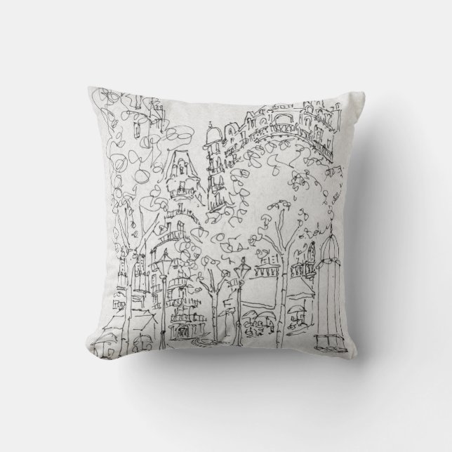 Place St. Andre des Arts | Paris, France Throw Pillow (Front)