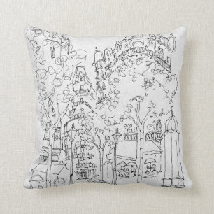 Place St. Andre des Arts   Paris, France Throw Pillow