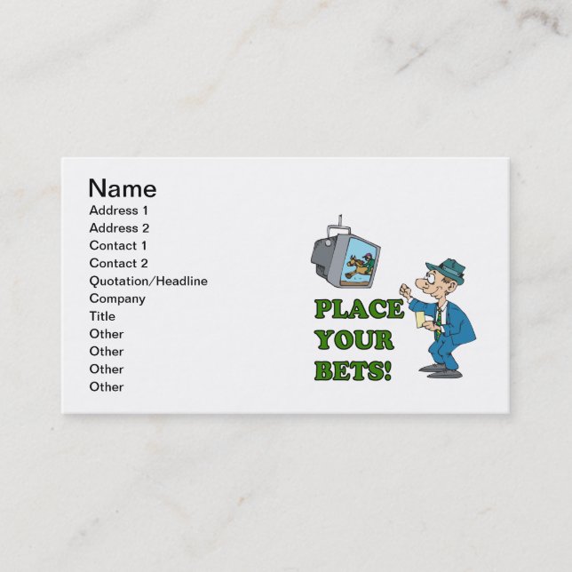 Place Your Bets Business Card (Front)