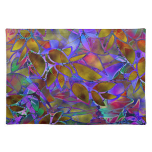 Placemat Floral Abstract Stained Glass