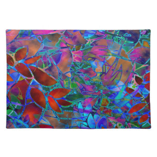 Placemat Floral Abstract Stained Glass