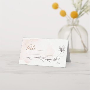 Placement Aquarelle florale de fond flou pliée Carte de plac