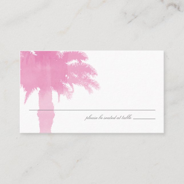 Placement Aquarelle Serene Palm Tree | Carte de siège (Devant)
