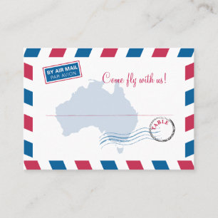 Placement Australie Air Mail Escort/Mariage de carte de sièg