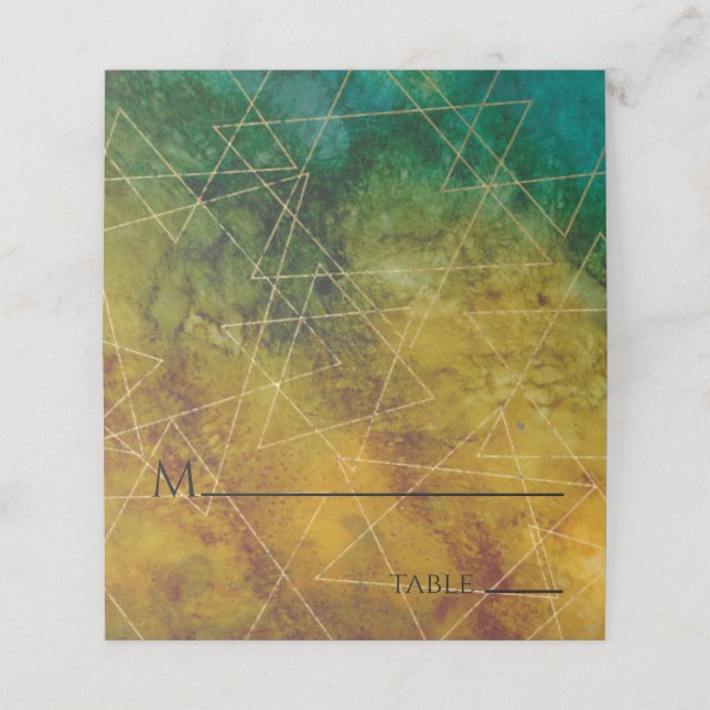 Placement Bar ou Bat Mitzvah Carte d'Identification de Lieu  (Extérieur déplié)