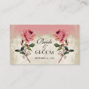 Placement Baroque Style Vintage Rose Numéro de table Carte