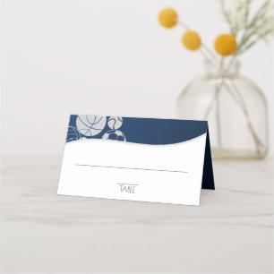 Placement Bat mitzvah de sport Carte de siège bleu et or