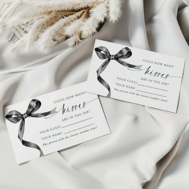 Placement Black Bow Combien de baisers Douche Carte de jeu (Créateur téléchargé)