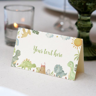 Placement Boho Dinosaures Carte de lieu d'anniversaire