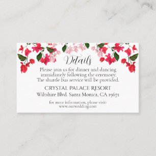 Placement Bougainvillea Mariage Détails Carte de boîtier