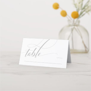 Placement Calligraphie minimaliste blanche Carte de place pl